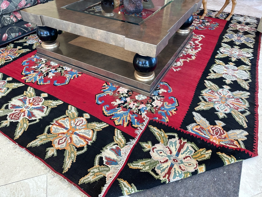 Vintage Hand Knotted Kilim Area Rug 9' X 11'11' [Photo 7]