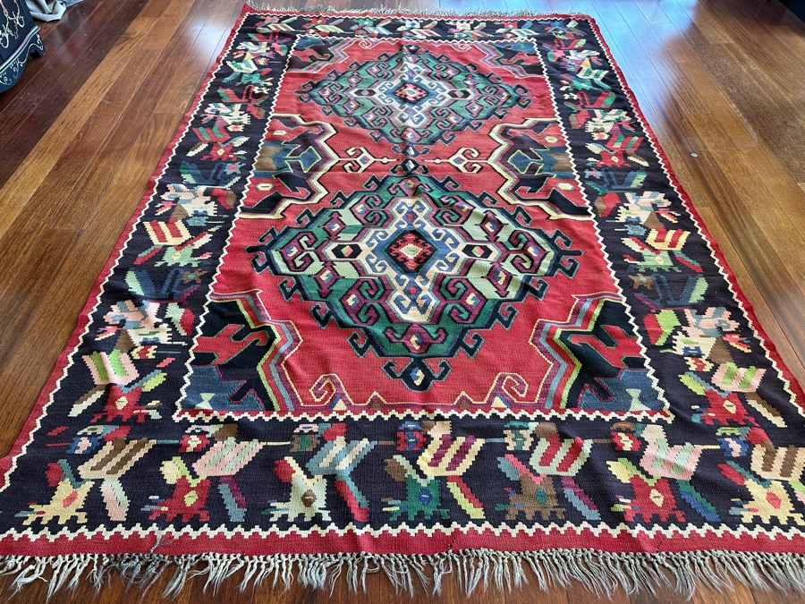 vintage-hand-knotted-kilim-area-rug-79-x-118