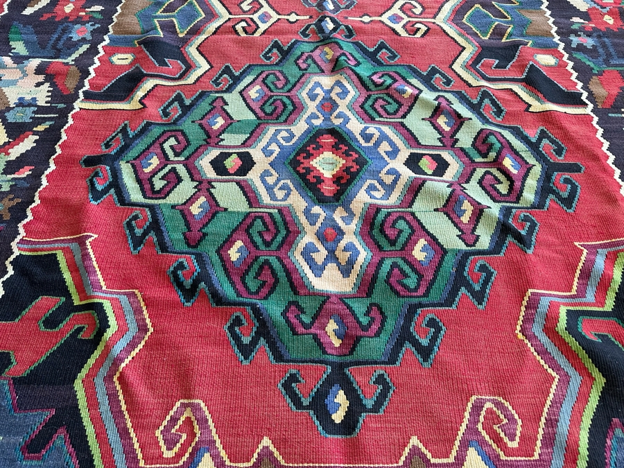 Vintage Hand Knotted Kilim Area Rug 79' X 118' [Photo 5]