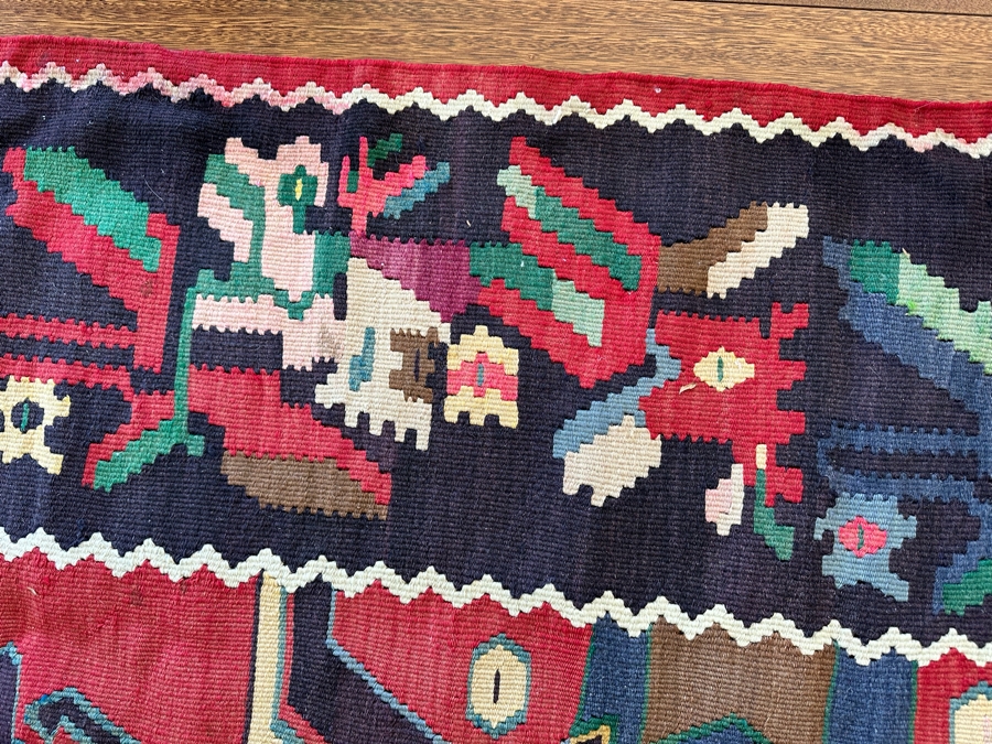 Vintage Hand Knotted Kilim Area Rug 79' X 118' [Photo 8]