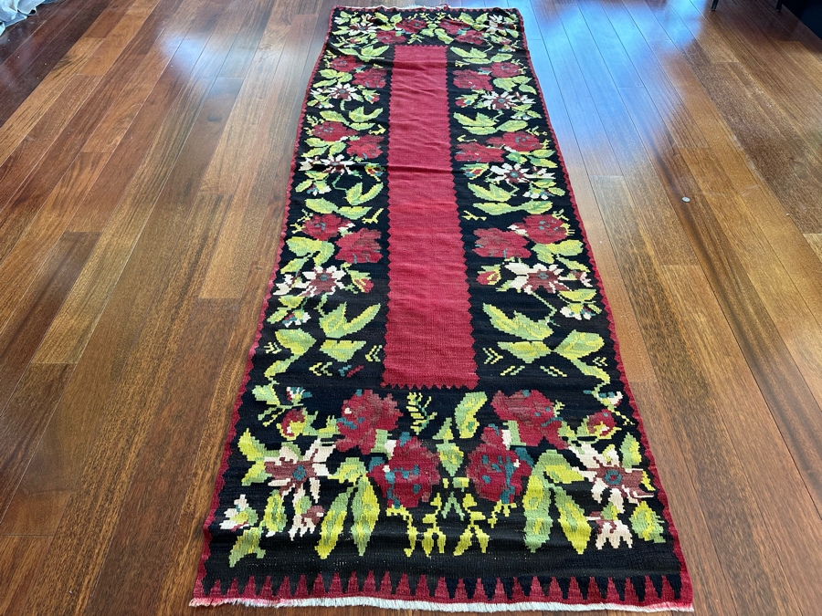 Vintage Hand Knotted Kilim Runner Rug 40' X 121' [Photo 1]