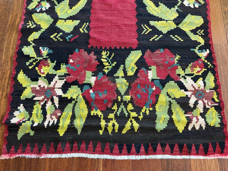 Vintage Hand Knotted Kilim Runner Rug 40' X 121' [Photo 3]
