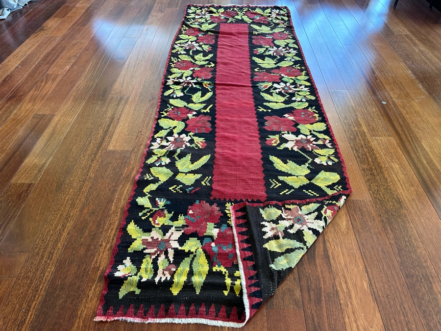 Vintage Hand Knotted Kilim Runner Rug 40' X 121' [Photo 6]