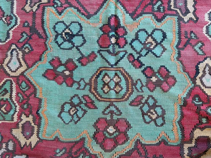 Vintage Hand Knotted Kilim Area Rug 88' X 111' [Photo 8]