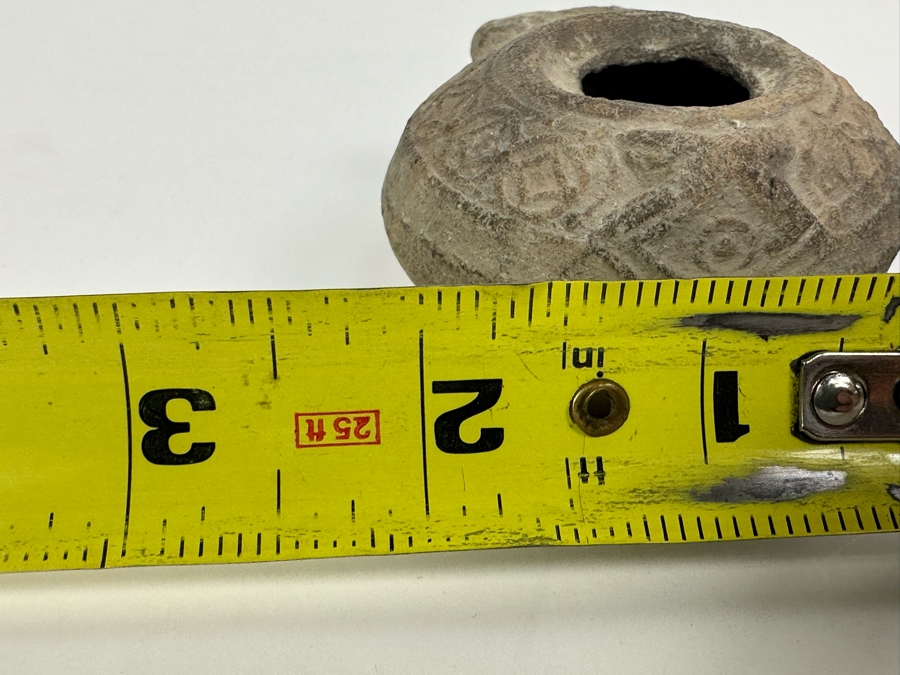 Ancient Biblical Times Clay Roman Oil Lamp Antiquity With Ornate Design 3W X 2D X 1.5H Estimate $150-$300 [Photo 15]
