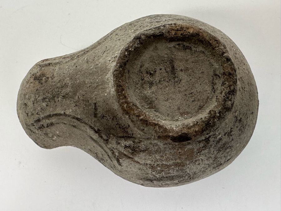 Ancient Biblical Times Clay Roman Oil Lamp Antiquity With Ornate Design ...