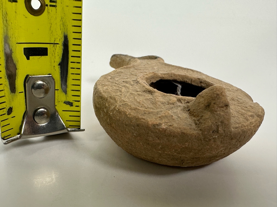Ancient Biblical Times Clay Oil Lamp Antiquity With Ornate Design 3 X 2 Estimate $150-$300 [Photo 19]