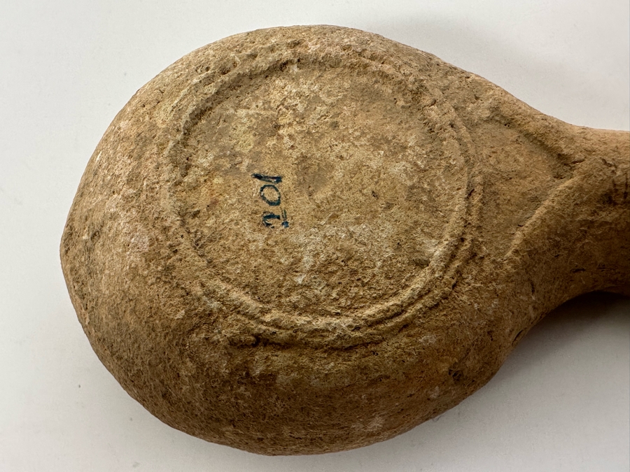 Ancient Biblical Times Clay Oil Lamp Antiquity With Ornate Design 3 X 2 Estimate $150-$300 [Photo 14]