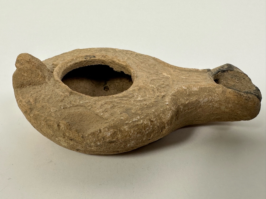 Ancient Biblical Times Clay Oil Lamp Antiquity With Ornate Design 3 X 2 Estimate $150-$300 [Photo 10]