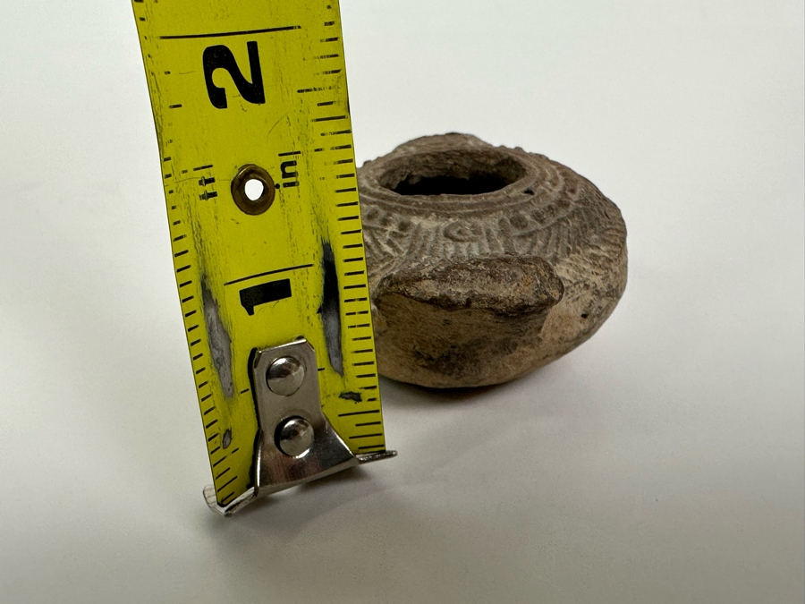 Ancient Biblical Times Clay Oil Lamp Antiquity With Ornate Design 3.5W X 2D X 1H Estimate $150-$300 [Photo 18]