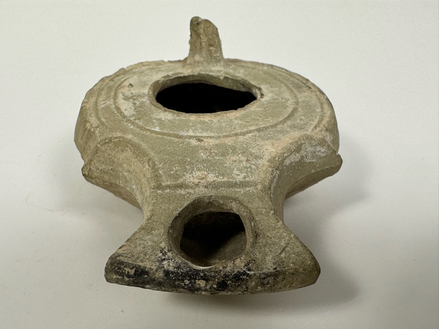 Ancient Biblical Times Clay Oil Lamp Antiquity 3W X 2D X 1H Estimate $150-$300 [Photo 5]