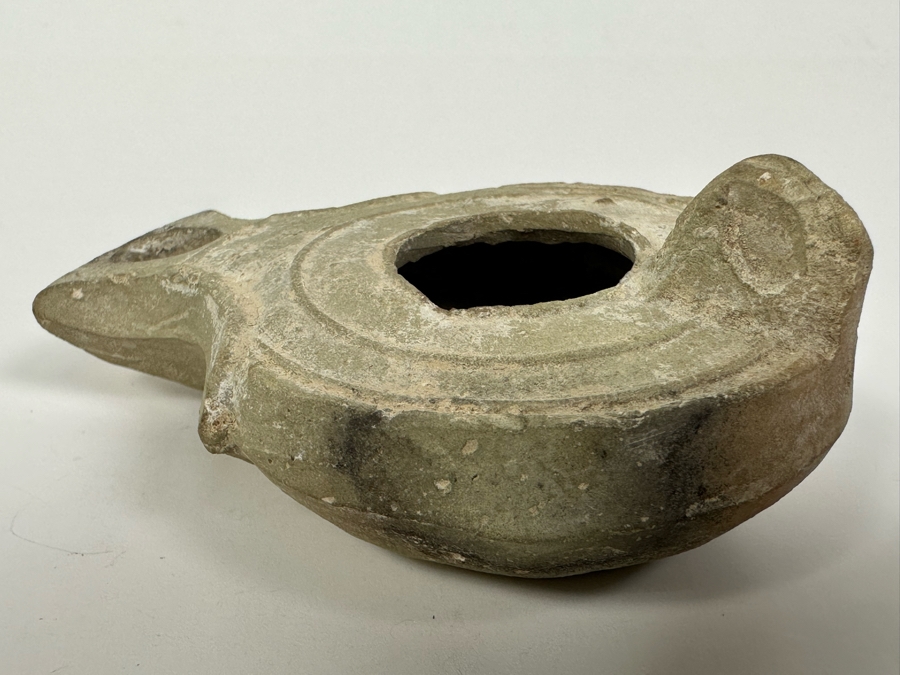 Ancient Biblical Times Clay Oil Lamp Antiquity 3W X 2D X 1H Estimate $150-$300 [Photo 10]