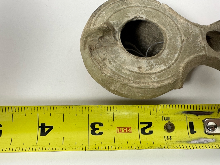 Ancient Biblical Times Clay Oil Lamp Antiquity 3W X 2D X 1H Estimate $150-$300 [Photo 14]