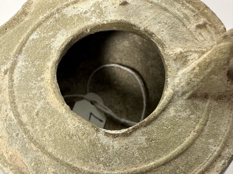 Ancient Biblical Times Clay Oil Lamp Antiquity 3W X 2D X 1H Estimate $150-$300 [Photo 8]