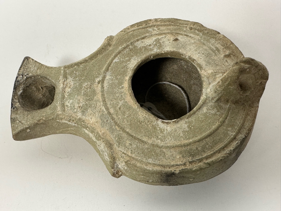 Ancient Biblical Times Clay Oil Lamp Antiquity 3W X 2D X 1H Estimate $150-$300 [Photo 7]