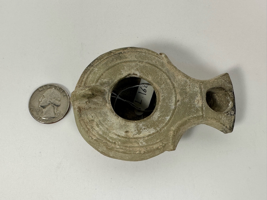 Ancient Biblical Times Clay Oil Lamp Antiquity 3W X 2D X 1H Estimate ...