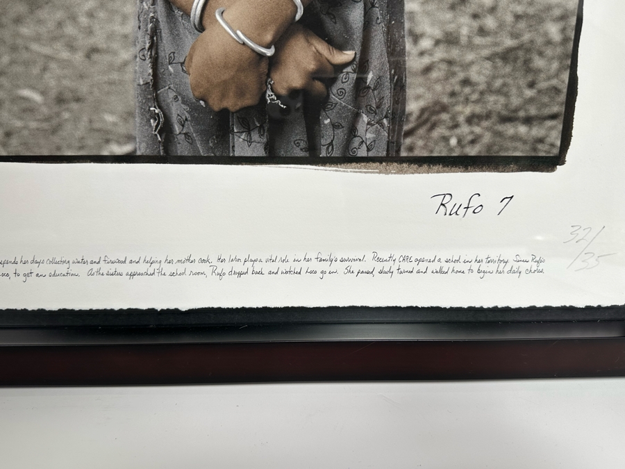 Phil Borges Limited Edition Photograph From Yabelo, Ethiopia Titled Rufo 7 23.5 X 25.5 Framed 27.5 X 28.5 Edition 32 Of 35 Plus Signed Phil Borges Hardcover Book Retails $4,200 [Photo 8]