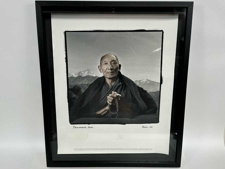 Phil Borges Rare Limited Edition Photograph From Dharamsala, India Titled 'Tibetan Portrait' Palden 62 Edition 28 Of 40 19 X 24 Framed 23 x 27 [Photo 2]