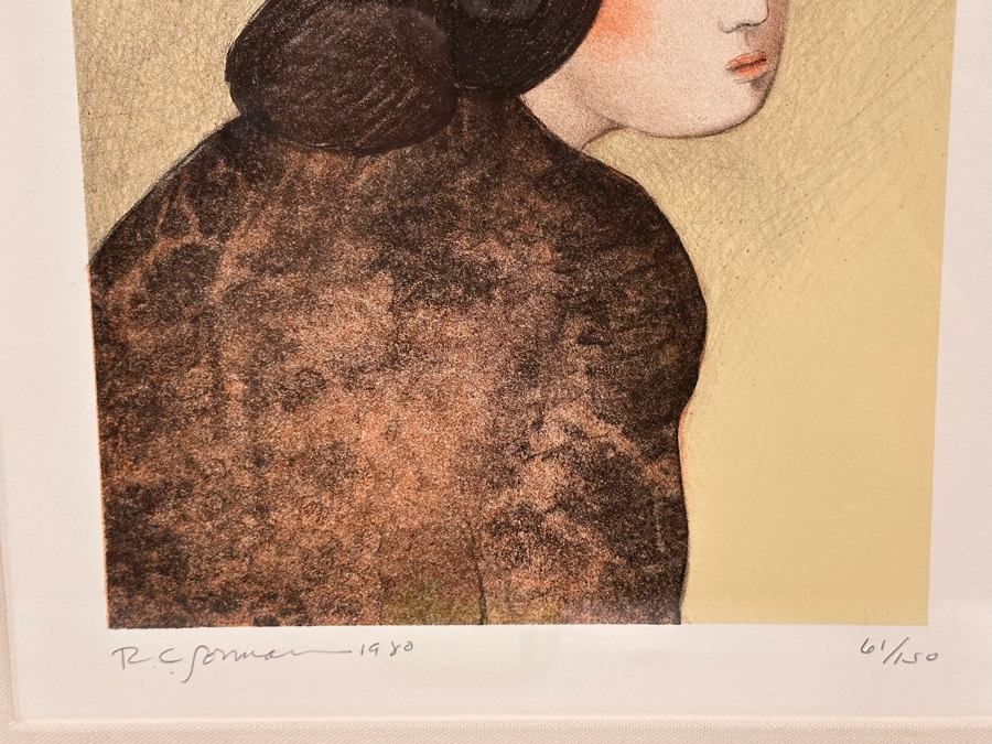 R.C. Gorman Hand Signed Limited Edition Lithograph 1980 Edition 61 Of 150 9.5 X 11.5 Framed 21 X 23 [Photo 5]