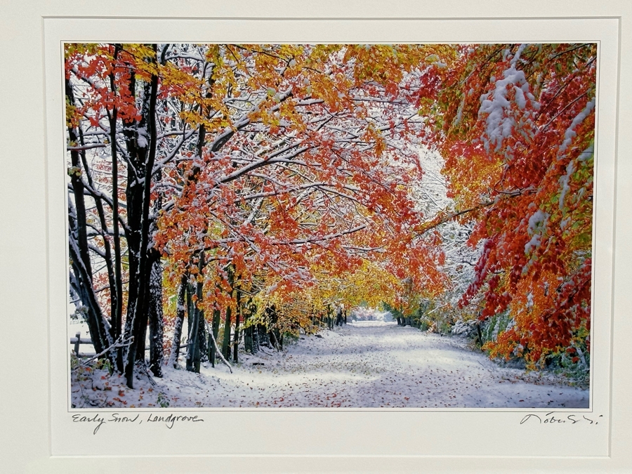 W. Nobushi T. Fuji’i Artist Signed Photograph Titled Early Snow, Landgrove 13 X 10 Framed 22 X 18 [Photo 3]