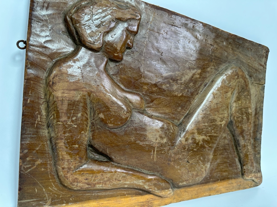 Relief Carved Wall Plaque Of Lying Woman 17.5W X 12H X .5D [Photo 10]