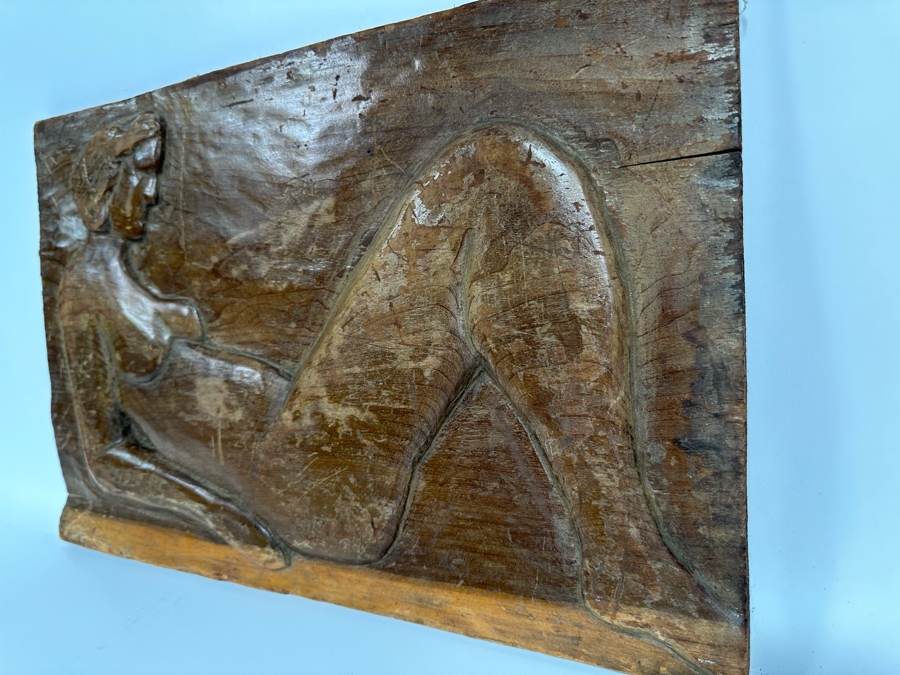 Relief Carved Wall Plaque Of Lying Woman 17.5W X 12H X .5D [Photo 11]
