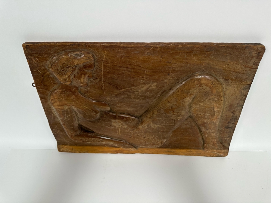 Relief Carved Wall Plaque Of Lying Woman 17.5W X 12H X .5D [Photo 12]