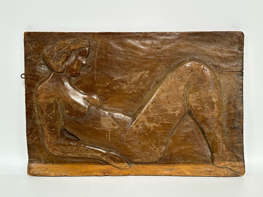 Relief Carved Wall Plaque Of Lying Woman 17.5W X 12H X .5D [Photo 6]