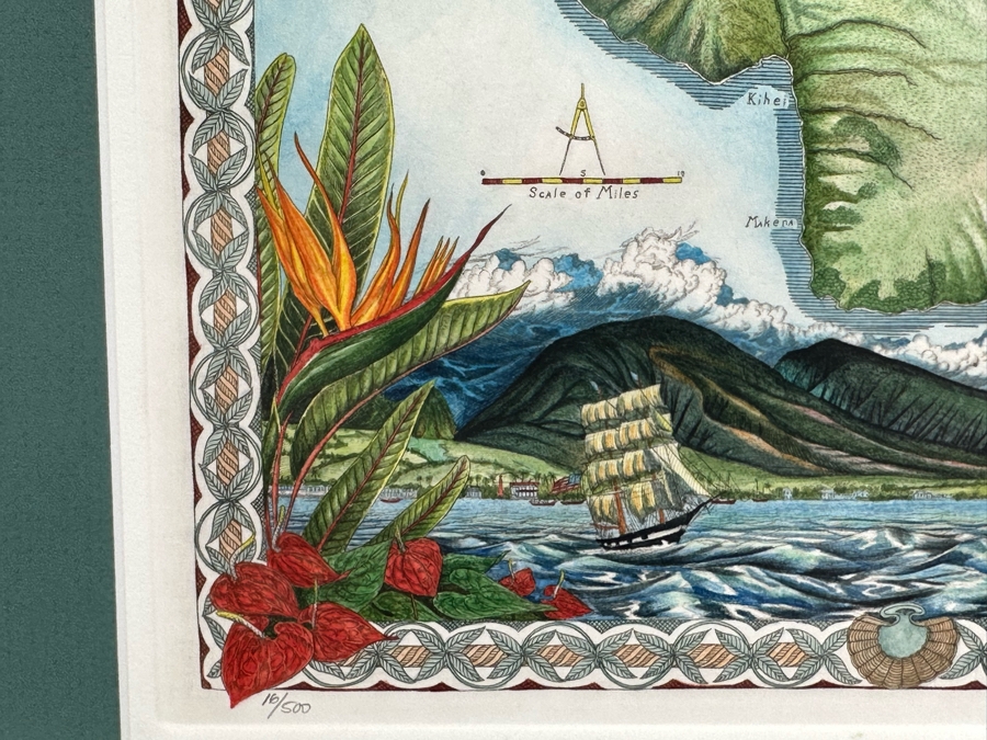 Steve Strickland Signed Limited Edition Map Of Maui Hawaii Edition 16 Of 500 10 X 8 Framed 19.5 X 18 [Photo 6]