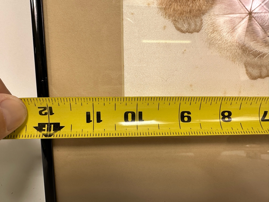 Signed Chinese Kitten With Butterfly Fine Embroidery 10 X 7 Framed 14.5 X 12 [Photo 9]