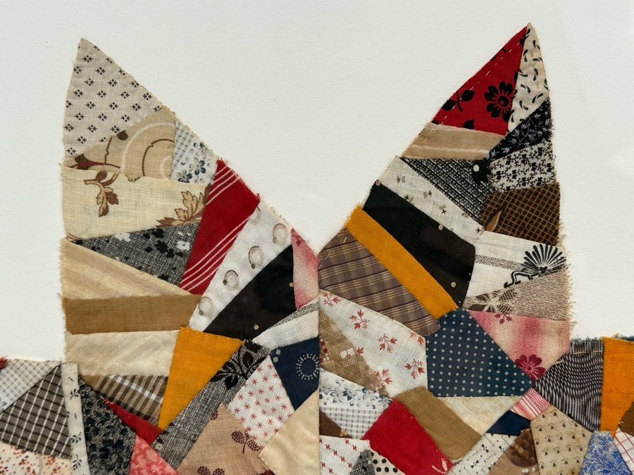 Framed Pieced Quilt Star Artwork Folk Art 23.5 X 23 [Photo 5]