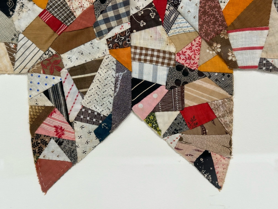 Framed Pieced Quilt Star Artwork Folk Art 23.5 X 23 [Photo 7]