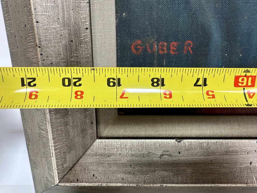 Original Portrait Painting On Canvas Signed Guber 19 X 24 Framed 25 X 29 [Photo 7]