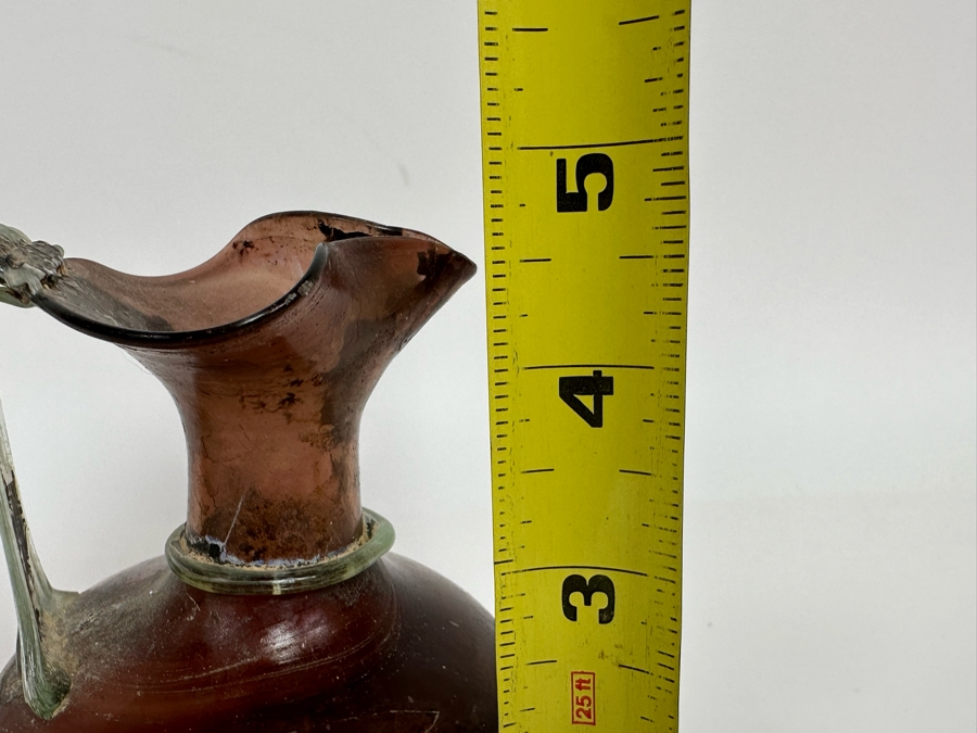 Ancient Roman Glass Trefoil-Lipped Jug, 2nd-3rd Century AD 5.5H [Photo 11]