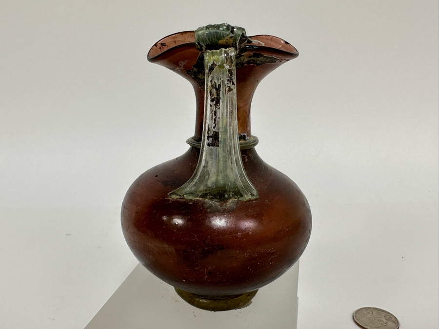 Ancient Roman Glass Trefoil-Lipped Jug, 2nd-3rd Century AD 5.5H [Photo 5]
