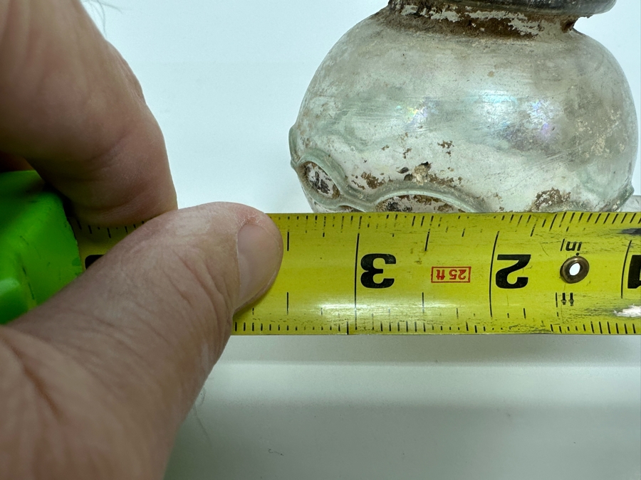 Ancient Roman Iridescent Glass Vessel Recovered Artifact 3.5W X 3H [Photo 12]
