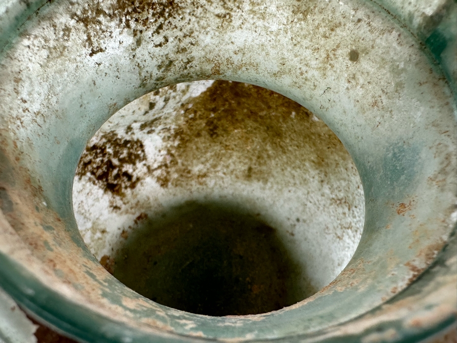Ancient Roman Iridescent Glass Vessel Recovered Artifact 4.5W X 5H [Photo 11]