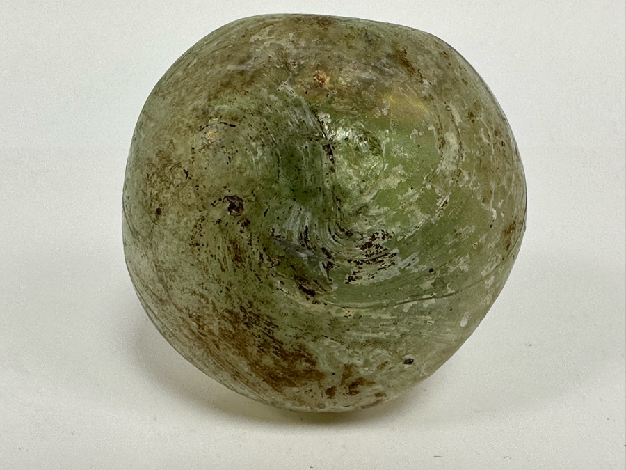 Ancient Roman Iridescent Glass Vessel Pitcher With Handle Recovered Artifact 3.5W X 5H [Photo 12]