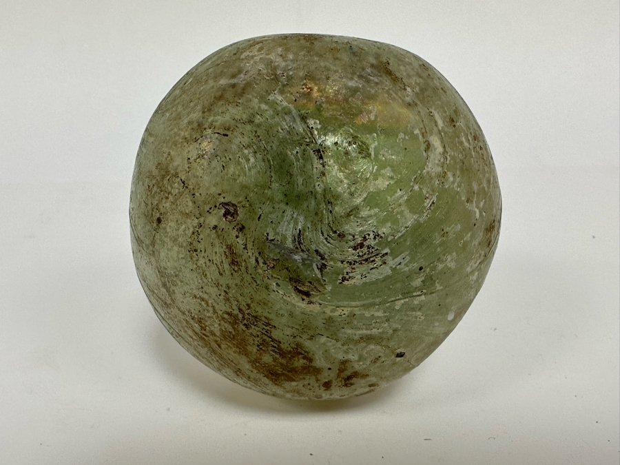 Ancient Roman Iridescent Glass Vessel Pitcher With Handle Recovered Artifact 3.5W X 5H [Photo 11]