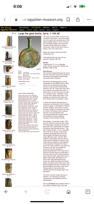 Ancient Roman Iridescent Glass Flat-Bodied Bottle With Stopper Flask Perfume Bottle Recovered Artifact 1-100AD Bottle Is 3.25W X 6H, Stopper 3L [Photo 23]