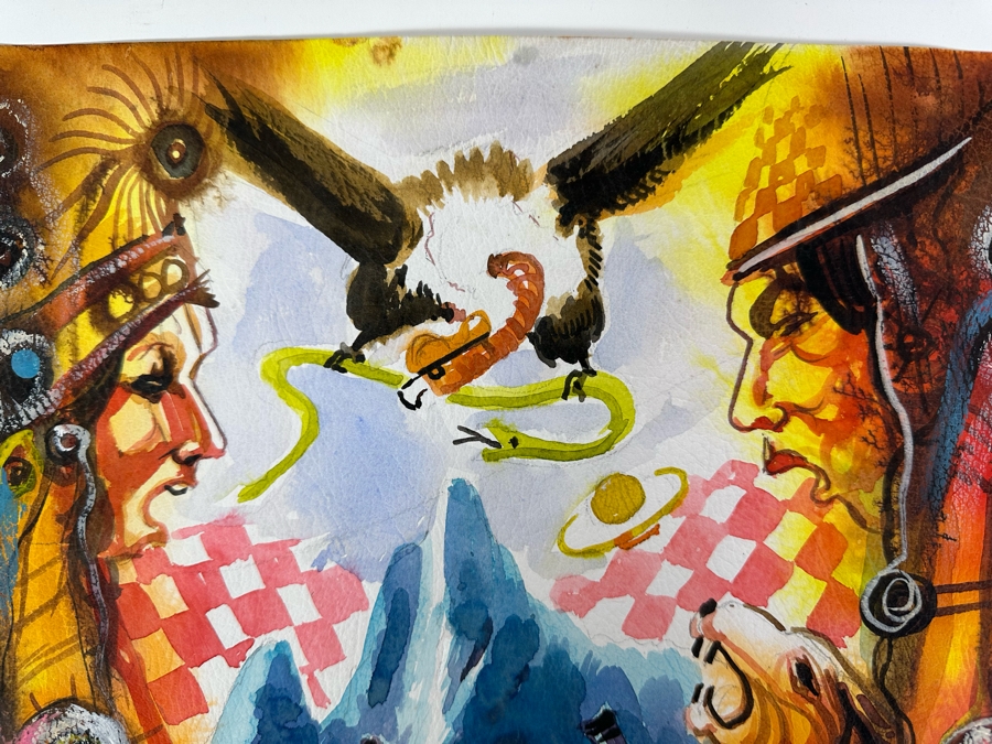 Original Painting On Paper Signed FICO 06 13.5W X 19.5H [Photo 5]