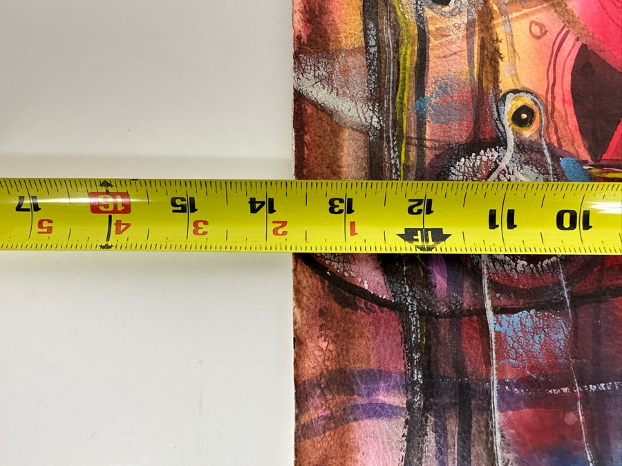 Original Painting On Paper Signed FICO 06 13.5W X 19.5H [Photo 14]