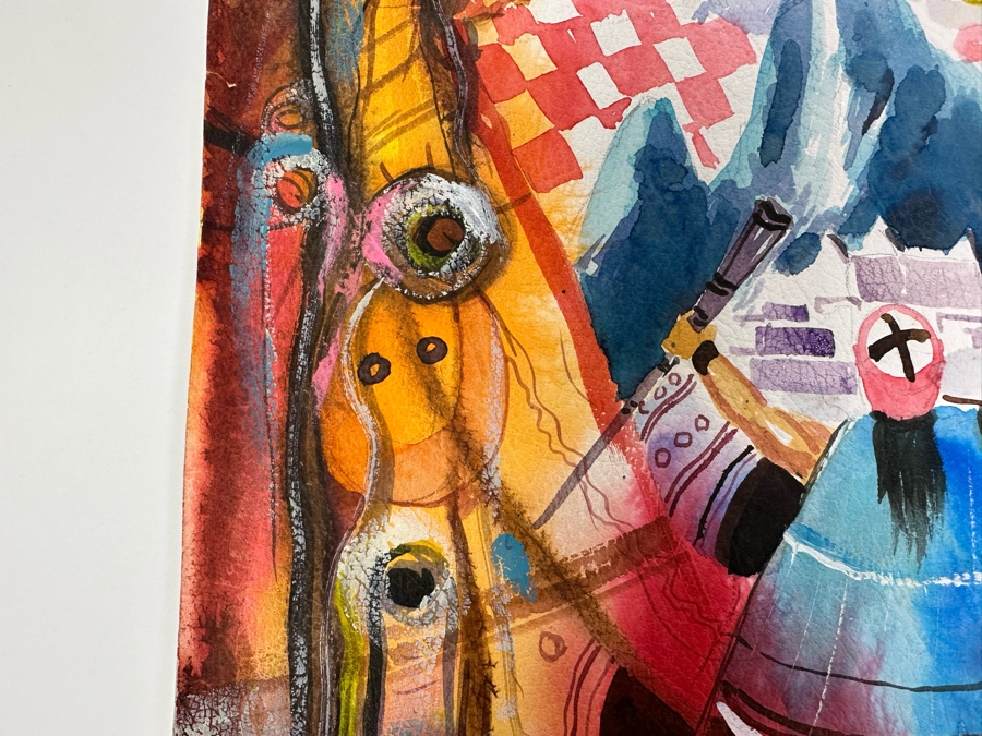 Original Painting On Paper Signed FICO 06 13.5W X 19.5H [Photo 10]