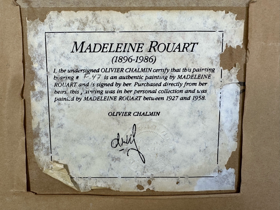 Madeleine Rouart (1896-1986, France) Original Still Life Painting 12.5 X 19 In Gilt Frame 27.5 X 34.5 [Photo 14]
