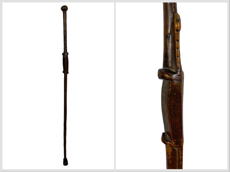 Carved Wooden African Cane 36H [Photo 1]
