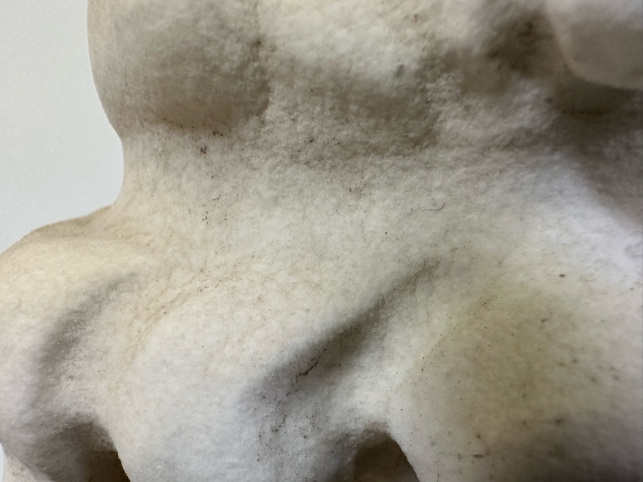 Vintage Carved Stone Cherub Angel Garden Statuary With Broken Wings - See Photos 9W X 10D X 25H [Photo 12]