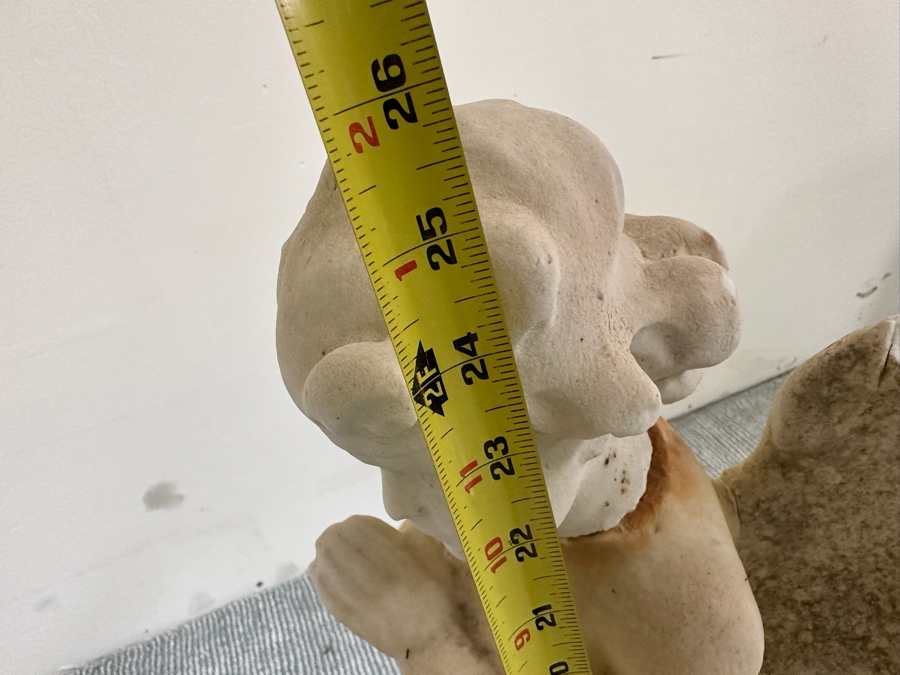 Vintage Carved Stone Cherub Angel Garden Statuary With Broken Wings - See Photos 9W X 10D X 25H [Photo 19]