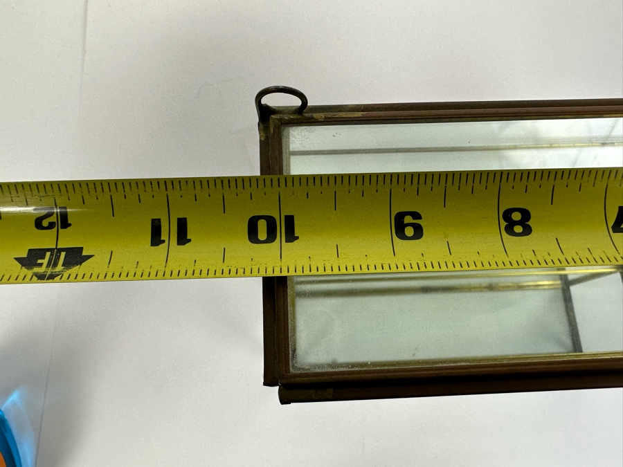 Wall Mounted Brass Curio Cabinet With Mirrored Back 10W X 3D X 12H [Photo 5]