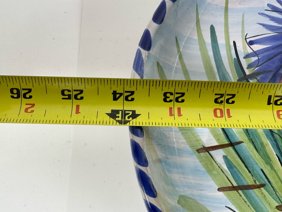 Large Vietri Italy Hand Painted Oval Ceramic Serving Platter With Fish 24W X 15D X 2 1/4H [Photo 10]