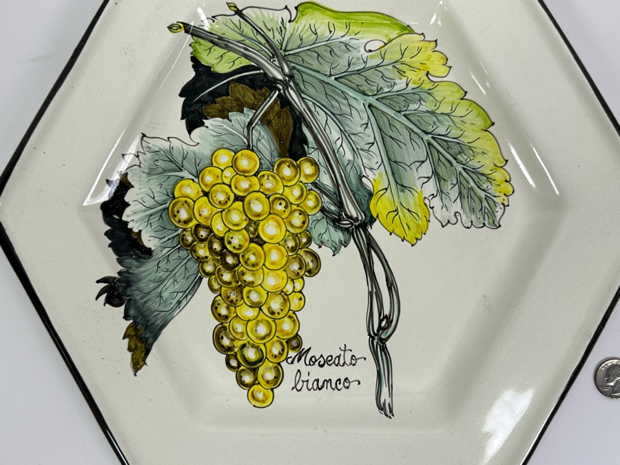 Angela Zei San Gimignano Italy Hand Painted Plate Signed 15.5W X 13.5D [Photo 4]